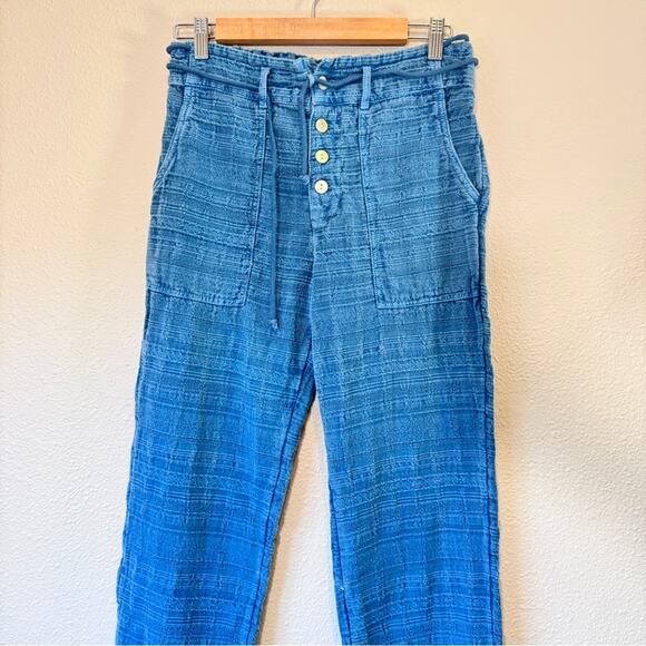 Sundance Bastille Easy Blue Cropped Cotton Pants Women’s XSP Casual Beachy - Picture 6 of 11